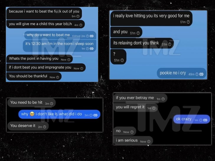Andrew Tate's Alleged Abusive Text Messages