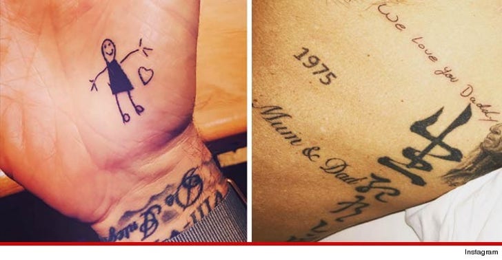 David Beckham -- My Kids Don't Write on Walls They :: 1029-david-beckham-tattoos-instagram-3