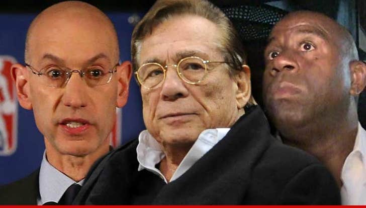 Adam Silver APOLOGIZES to Magic Johnson For Donald Sterling's A :: 0512-adam-donald-johnson-2