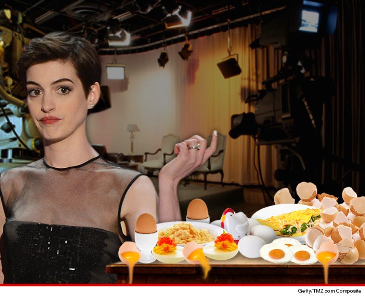 Anne Hathaway -- This Just Hen You Screwed Up My :: 1009-anne-hathaway-eggs-getty-tmz-4