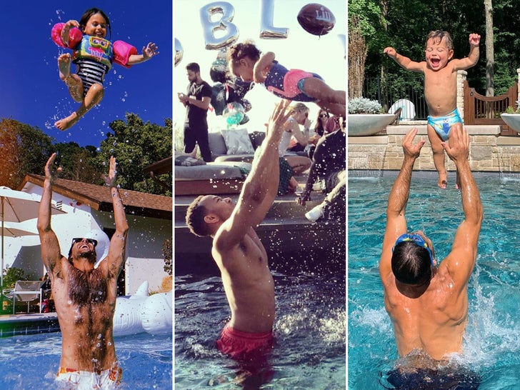 Celebrity Family Pool Fun